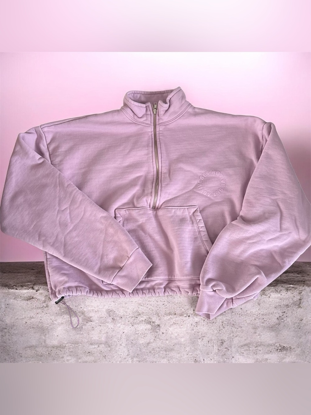 SET Active Lilac Half-Zip Cowl Sweatshirt size large